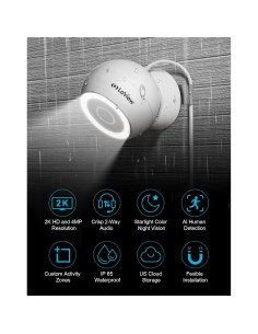 Cámara de Seguridad LaView 4MP 2K WiFi IP65 con Visión Nocturna 2