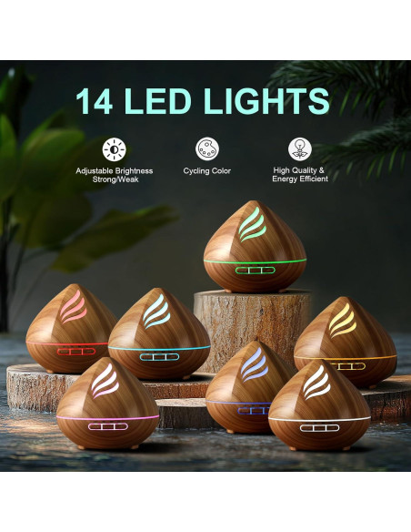 Difusor de Aceite Esencial JcrAsZZF 500ml con Control Remoto