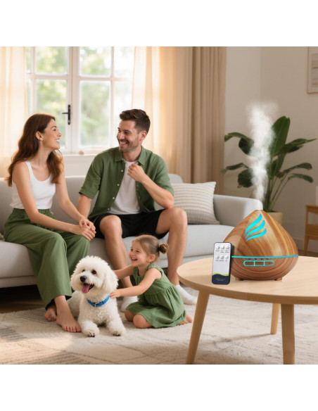 Difusor de Aceite Esencial JcrAsZZF 500ml con Control Remoto