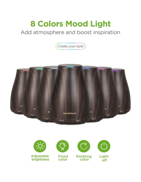 Difusor de Aceite Esencial InnoGear 100ml con 6 Aceites