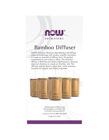 Difusor de Aceite Ultrasónico NOW de Bambú 150ml Silencioso