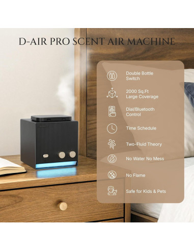 Difusor de Aceite Esencial Aromadd D-Air Titanio Negro 185.8 m