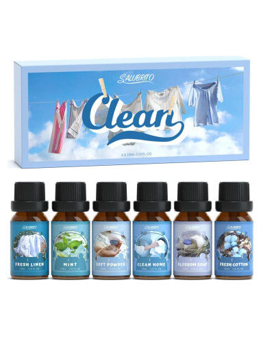 Conjunto de Aceites Esenciales Salubrito 6x10ml Aromas Frescos