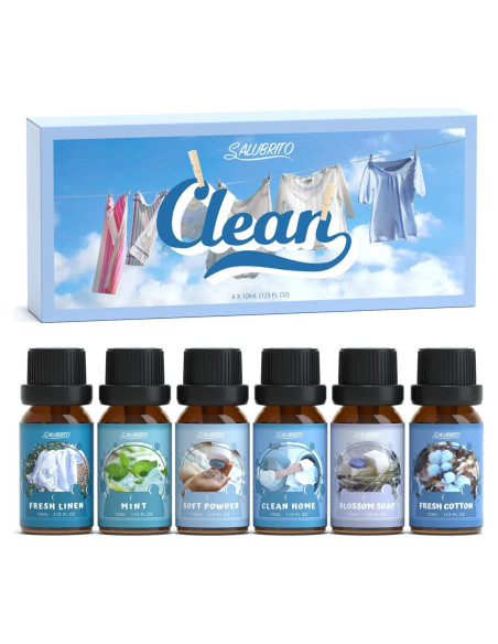 Conjunto de Aceites Esenciales Salubrito 6x10ml Aromas Frescos