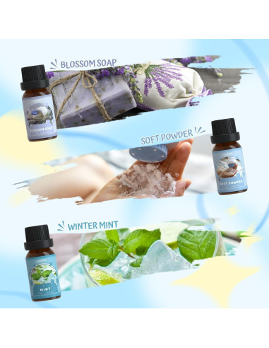 Conjunto de Aceites Esenciales Salubrito 6x10ml Aromas Frescos