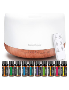 Difusor de Aromaterapia InnoGear 500ml con 10 Aceites Esenciales
