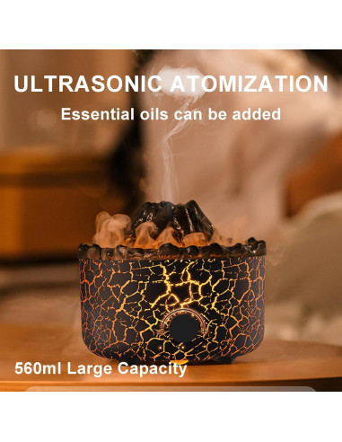 Difusor de Aceite Esencial Yaledi 560ml Ultrasónico Negro