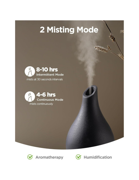 Difusor de Aceite Esencial InnoGear 150ml Cerámica Negro