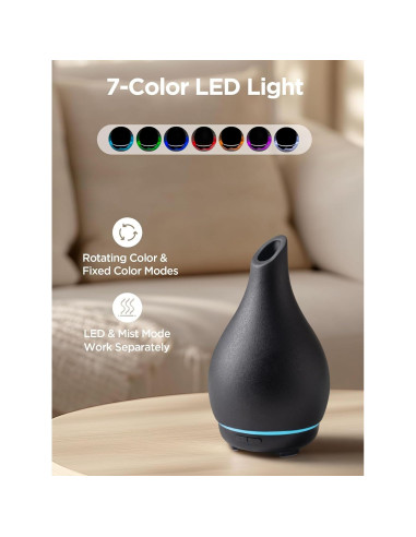 Difusor de Aceite Esencial InnoGear 150ml Cerámica Negro