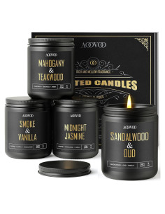 Set de Velas Aromáticas AOOVOO para Hombres - 4 Fragancias 1021g