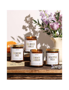 Set de 4 Velas Aromáticas AOOVOO - Cera de Soja 1021 g 2