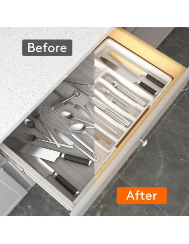 Organizador de Cajón Lifewit Expandible para Utensilios Blanco