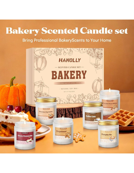 Set de 6 Velas Aromáticas de Panadería Hanolly - Otoño
