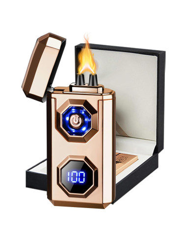Encendedor Eléctrico TIKIUKI Arc Plasma Recargable Dorado