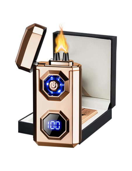 Encendedor Eléctrico TIKIUKI Arc Plasma Recargable Dorado