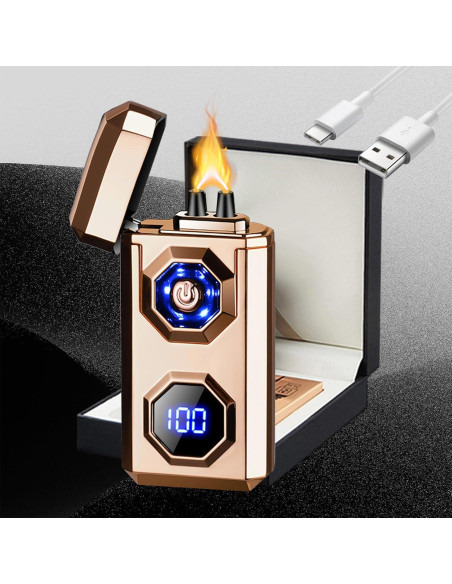 Encendedor Eléctrico TIKIUKI Arc Plasma Recargable Dorado