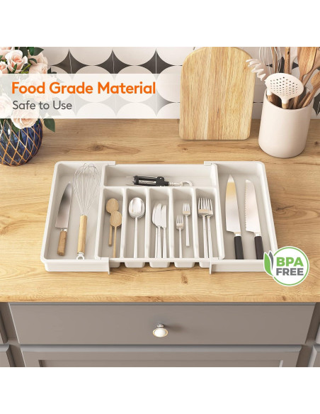 Organizador de Cajón Lifewit Expandible para Utensilios Blanco