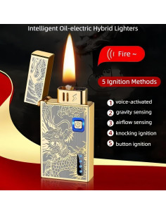 Encendedor 2-en-1 NINSI de Queroseno y Plasma Recargable USB 2