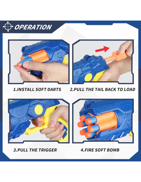 Paquete de 2 pistolas de espuma RUIYUANTOY con 80 dardos