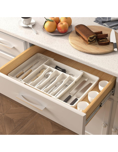 Organizador de Cajón Lifewit Expandible para Utensilios Blanco