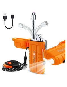 Encendedor Eléctrico DEWEL 360 Flex Recargable USB-C Naranja