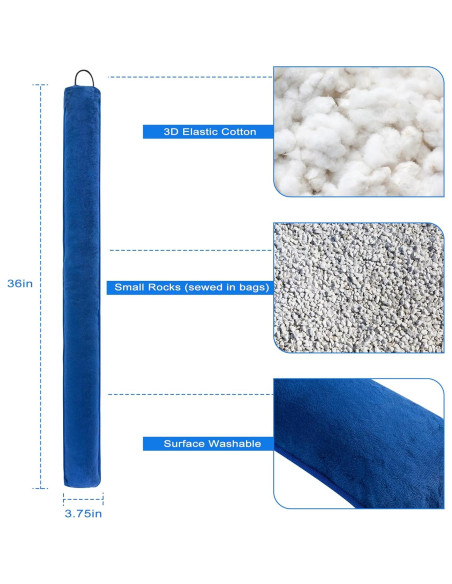 Tapón de Draft Mi OLi 91 cm Azul Marino Bloqueador de Ruido