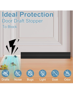 Tapón para Corrientes de Aire Beoguy 198 cm Negro Aislante 2