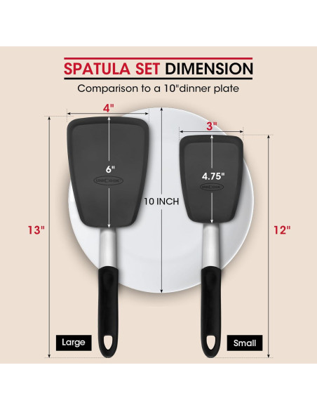 Conjunto de Espátulas de Silicona Unicook 2 Piezas Resistente al Calor