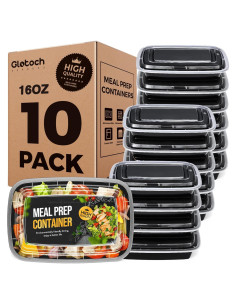 Contenedores de Comida Reutilizables Glotoch 16 OZ - 10 Piezas
