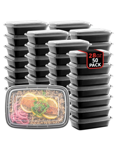 Paquete de 50 Contenedores Reutilizables Promoze 0.83L