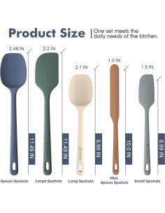 Juego de 5 Espátulas de Silicona ChefAide, Resistente al Calor 2