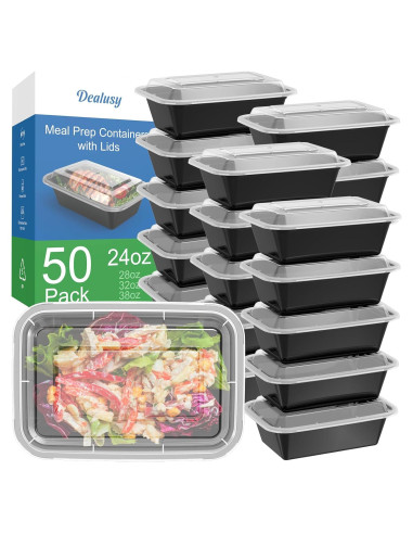 Contenedores de Comida Reutilizables Dealusy 24 oz - 50 Piezas