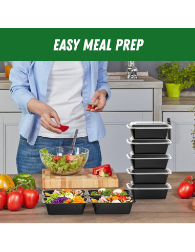 Contenedores de Comida Reutilizables Dealusy 24 oz - 50 Piezas