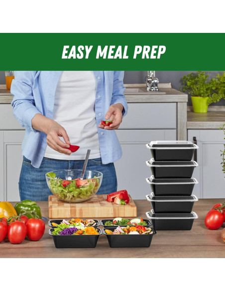 Contenedores de Comida Reutilizables Dealusy 24 oz - 50 Piezas