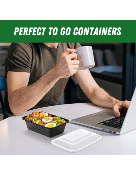 Contenedores de Comida Reutilizables Dealusy 24 oz - 50 Piezas