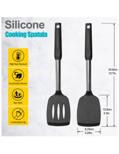 Conjunto de 2 Espátulas de Silicona VOVOLY con Mango de Acero 2