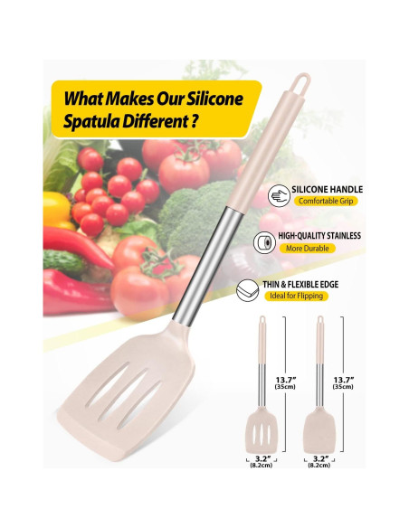 Juego de 2 Espátulas de Silicona BUNDLEPRO Antiadherentes