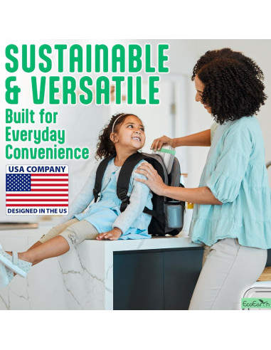 Caja Bento de Acero Inoxidable EcoEarth - 765 g - 3 Compartimentos