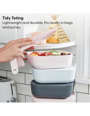 Caja Bento Portátil W&P 3 Compartimentos 0.95L Libre BPA