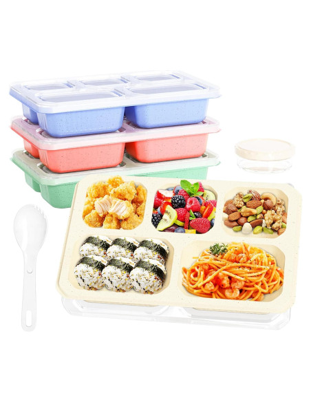 Caja Bento 4 Piezas Reutilizable 1000ml para Comidas