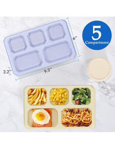 Caja Bento 4 Piezas Reutilizable 1000ml para Comidas