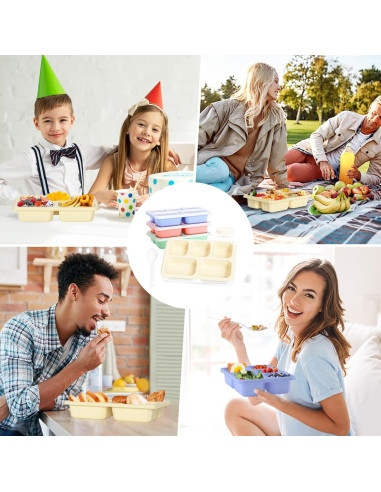 Caja Bento 4 Piezas Reutilizable 1000ml para Comidas