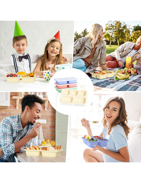 Caja Bento 4 Piezas Reutilizable 1000ml para Comidas