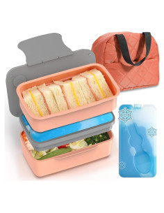 Caja Bento Doble Capa Whalehouse 1.3L con Utensilios y Bolsa Térmica