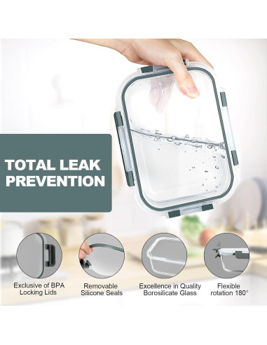 10 Envases de Vidrio Herméticos VERONES 625ml para Comidas