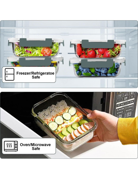 10 Envases de Vidrio Herméticos VERONES 625ml para Comidas