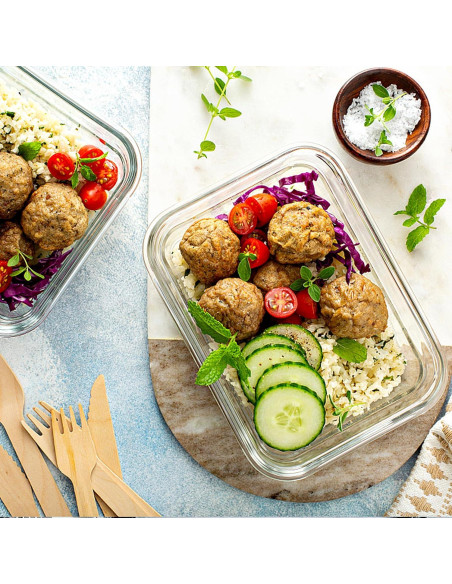 10 Envases de Vidrio Herméticos VERONES 625ml para Comidas