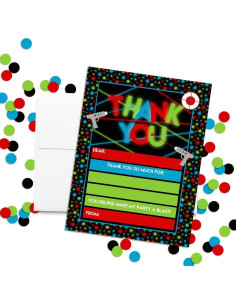 Tarjetas de Agradecimiento Laser Tag Amanda Creation 10 Pzas 2