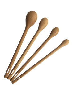 Set de 4 Cucharas Medidoras de Madera Utesni con Mangos Largos 2