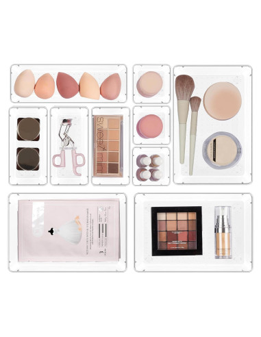 Organizador de Cajones Vtopmart 10 Piezas Plástico Transparente